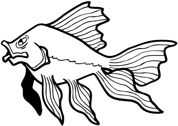Fish with long flowing fins vinyl sticker. Customize on line.      Animals Insects Fish 004-1211  